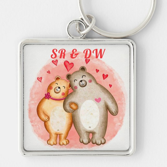 Llavero Osos de amor monogramados (Frente)