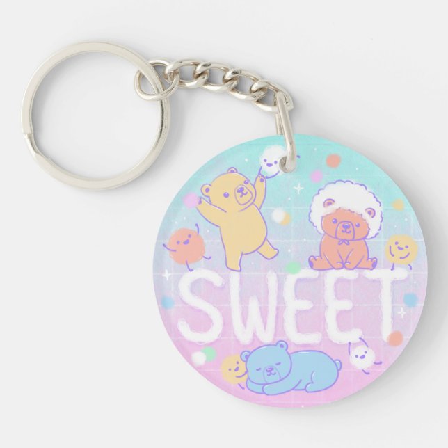 Llavero Osos dulces con monstruos Fluffy (Frente)