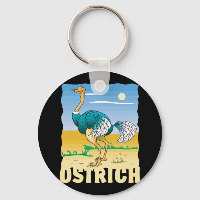 Llavero Ostrich amigable con los niños (Anverso)