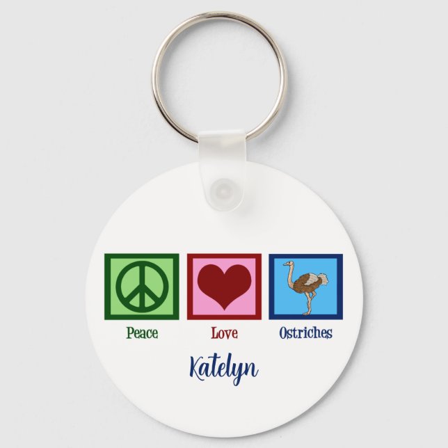 Llavero Ostriches de amor por la paz (Anverso)