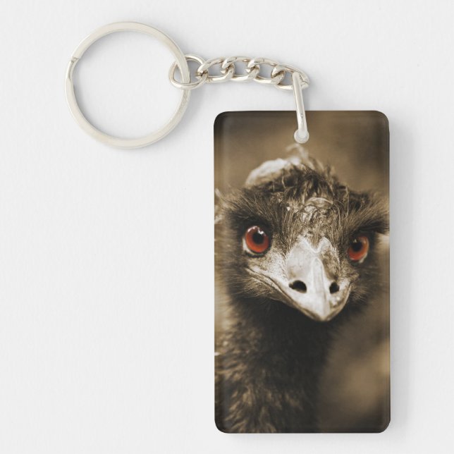 Llavero Ostriches Mira la cadena de claves (Frente)