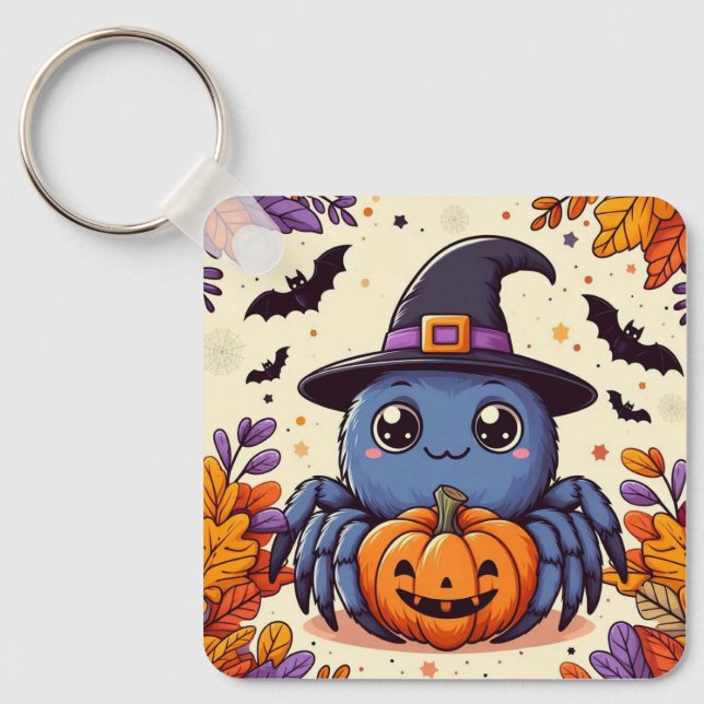 Llavero Otoño/otoño/araña/bruja/halloween (Anverso)