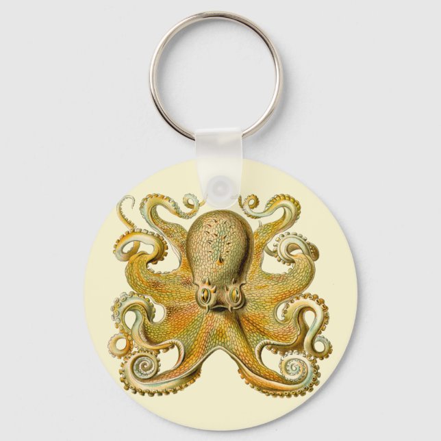 Llavero Otopus ilustracion antiguo monstruo del mar (Anverso)