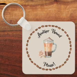 Llavero Otra cadena redonda de amantes del café divertida