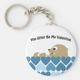 Llavero Otter Be my Valentine with Hearts