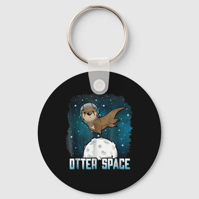 Llavero Otter Space| Animales divertidos de Otter Space (Anverso)