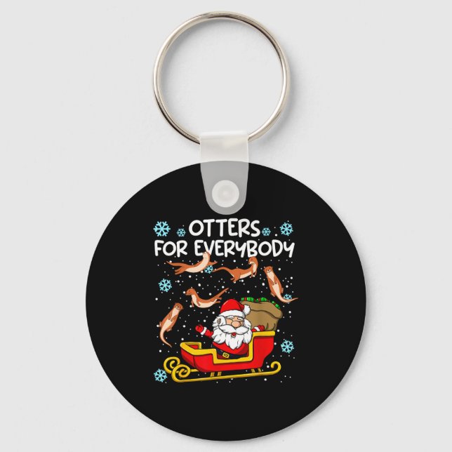 Llavero Otters For Everybody Santa Funny Christmas Otter  (Anverso)