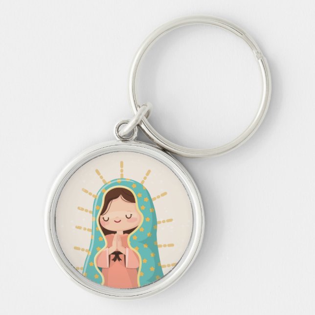 Llavero Our Lady of Guadalupe Kawaii Style (Frente)