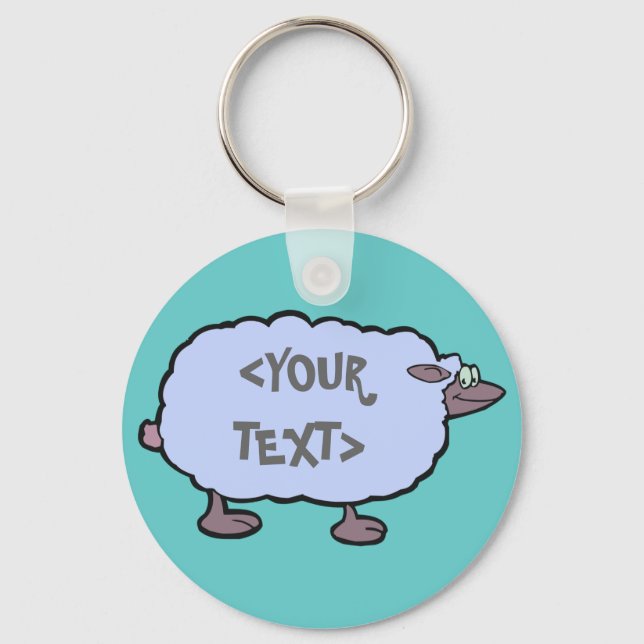 Llavero Oveja azul,<YOUR TEXT> (Anverso)