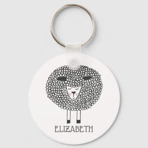Llavero Oveja Doodle personalizada