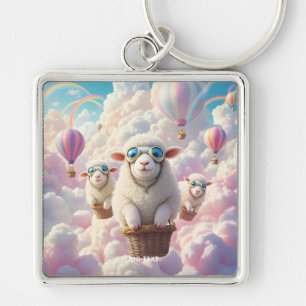 Llavero Ovejas familiares de fantasía pastel adorables