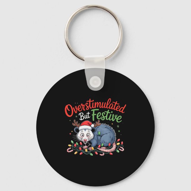 Llavero Overstimulated But Festive Funny Christmas Ossum U (Anverso)