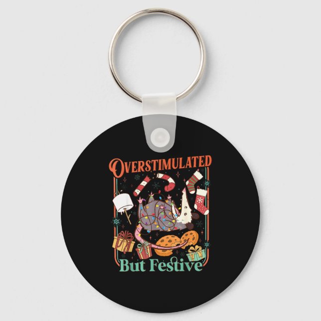 Llavero Overstimulated But Festive Funny Ossums Christmas  (Anverso)