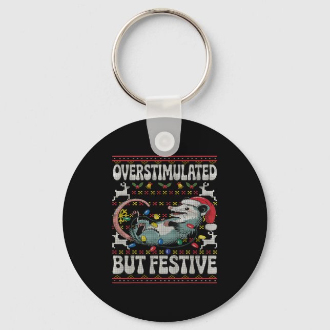 Llavero Overstimulated But Festive Ossum Christmas Ugly Sw (Anverso)