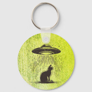 Llavero OVNI de gato Alien