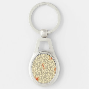 Llavero Owen Jones Patrón Antiguo: Coral Floral Gris