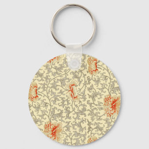 Llavero Owen Jones Patrón Antiguo: Coral Floral Gris