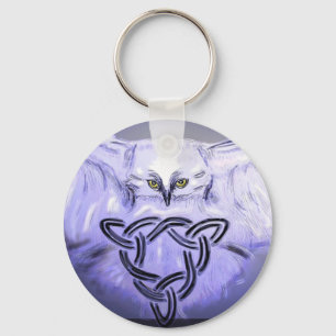Llavero owl and celtic knot key chain