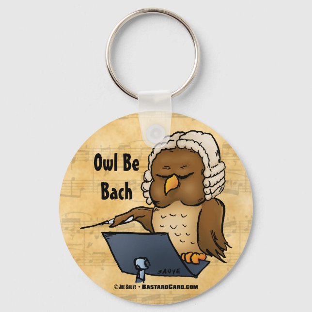 Llavero Owl Be Bach Funny Owl Personalizado (Anverso)