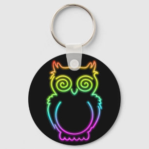 Llavero Owl Psychedelic Neon Light Keychain