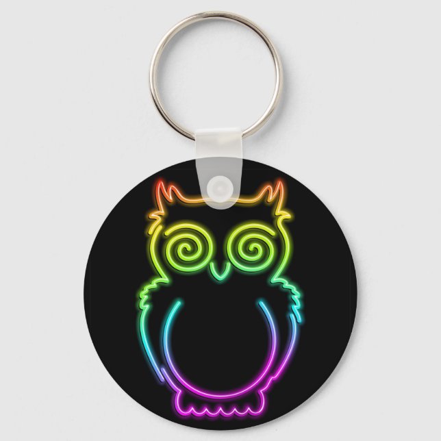 Llavero Owl Psychedelic Neon Light Keychain (Anverso)