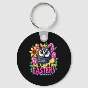 Llavero Owl siempre ama los coloridos huevos de Pascua fel