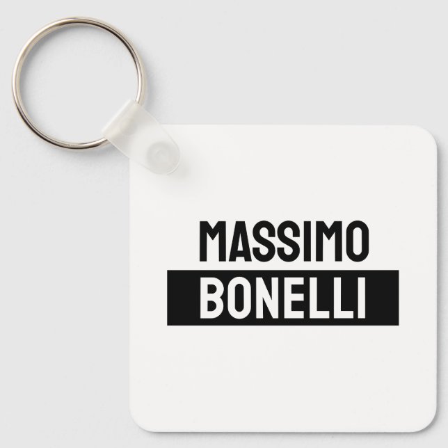 Llavero Own Name Minimalist Modern Plain Black White (Anverso)