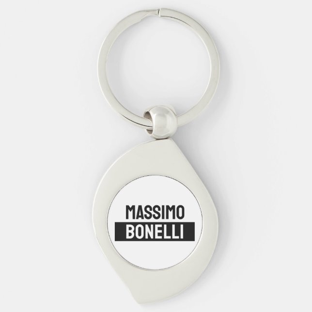 Llavero Own Name Minimalist Modern Plain Black White (Anverso)