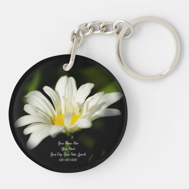Llavero Oxeye Daisy Round Acrylic Keychain (Atrás)