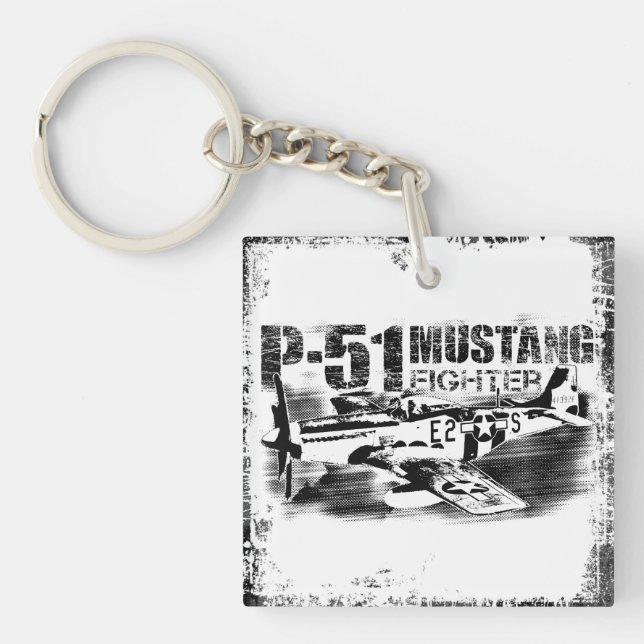 Llavero P-51 Mustang Square (doble cara) Keychain (Frente)