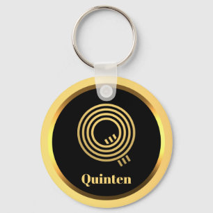 Llavero P Carta monogramada de oro personalizada