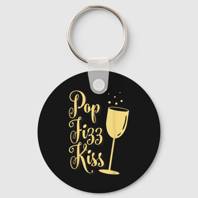 Llavero P Fizz Kiss Funny New Years Eve Wine Champagne  (Anverso)