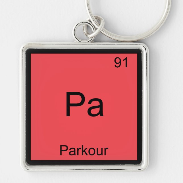 Llavero Pa - Parkour Gracioso Símbolo de elemento de quími (Frente)