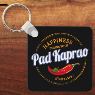 Llavero Pad Kaprao Chili Street Food Vintage Tailandia