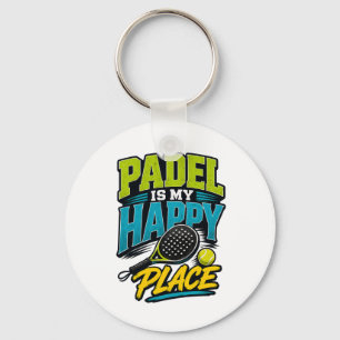 Llavero Padel Es Mi Lugar Feliz Deportes Retro