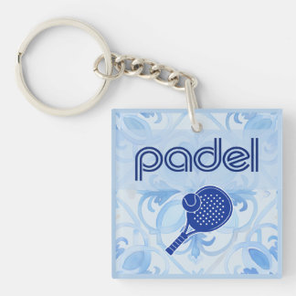 Llavero Padel Key Chain – Spanish Tile Vibes in Blue