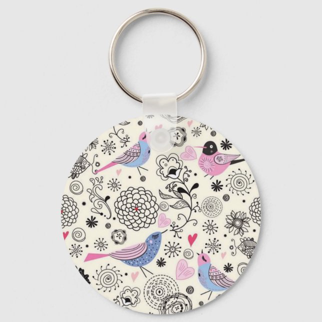 Llavero padrão de flores e passaros (Anverso)