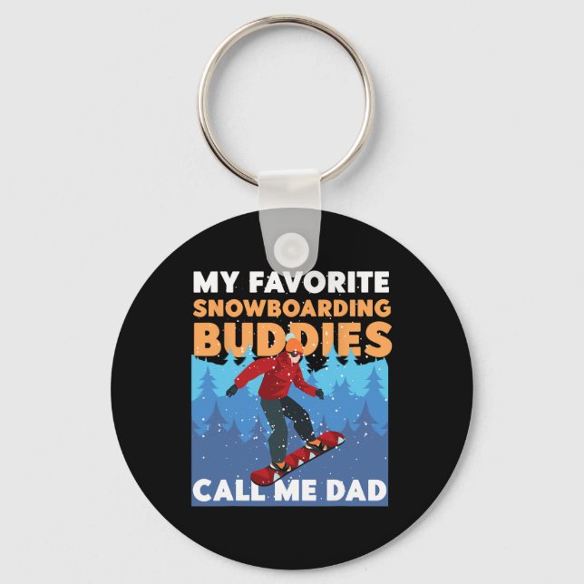 Llavero Padre de Snowboard Papá Mi Nieve Favorita (Anverso)