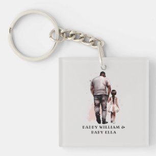 Llavero Padre e hija negros personalizados