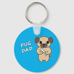 Llavero PADRE PUG - Azul Cielo