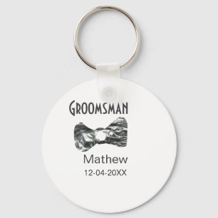 Llavero Padrino de boda añadir nombre fecha año gris cuell