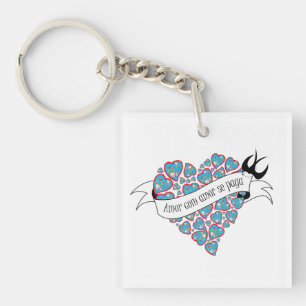 Llavero Paga amor con amor, proverbio portugués ilustrado