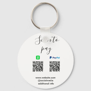 Llavero Pagar con Paypal Cashapp escanear código QR añadir