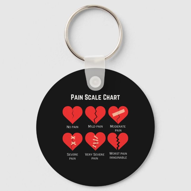 Llavero Pain Scale Chart Design For Funny Valentine's Day  (Anverso)