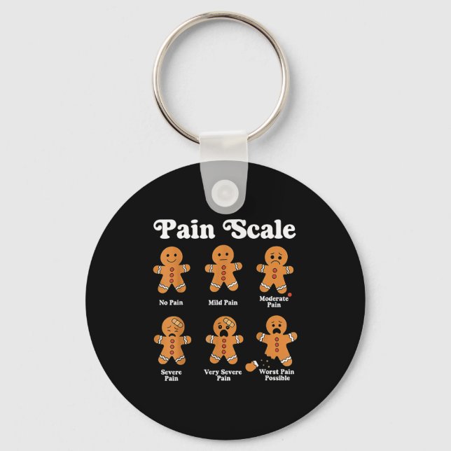 Llavero Pain Scale Funny Gingerbread Christmas Nurse Pain  (Anverso)