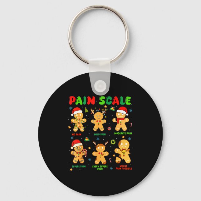 Llavero Pain Scale Funny Gingerbread Man Christmas Nurse H (Anverso)