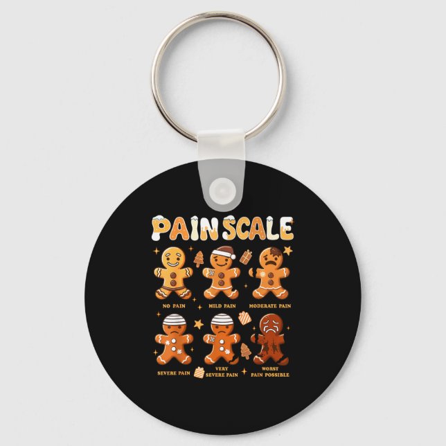 Llavero Pain Scale Funny Gingerbread Man Christmas Nurse H (Anverso)