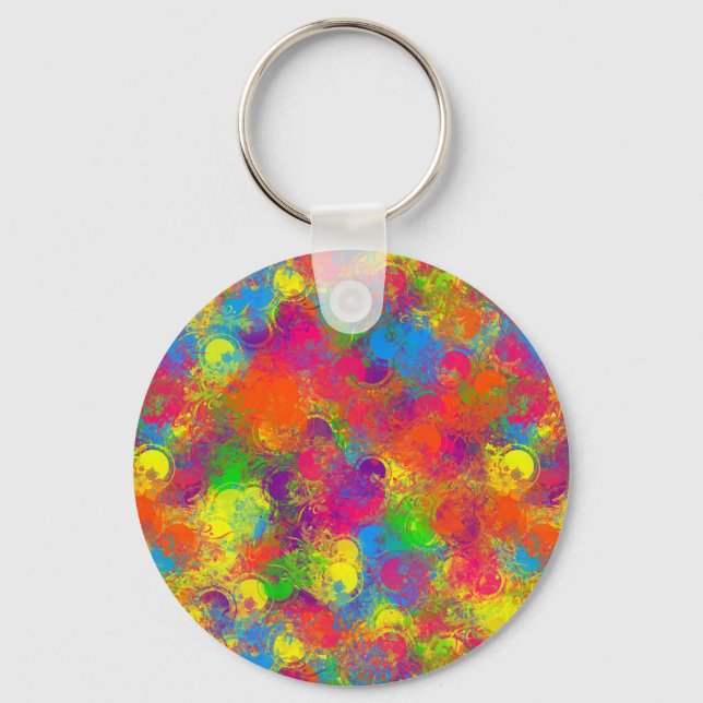 Llavero Paint CKC Can Florals Round Keychain (Anverso)