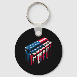 Llavero Paint Drip Harmonica Bandera Estadounidense 4 De J
