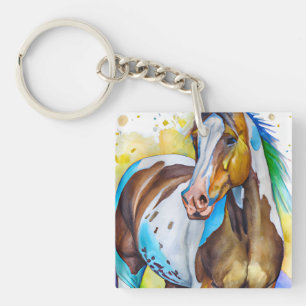 Llavero Paint Horse Watercolor